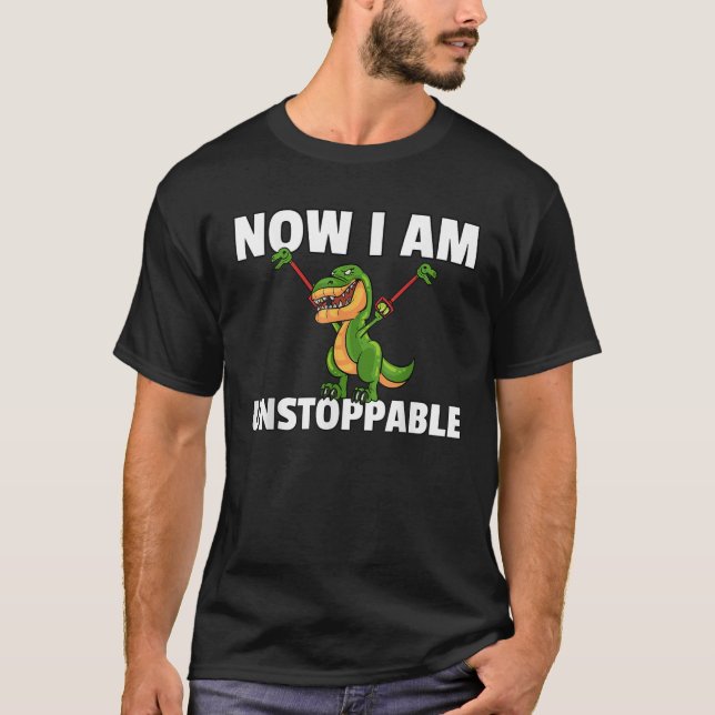 T Rex Ostoppbar Gift Funny Dinosaur Shirt (Framsida)