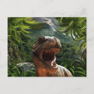 T-rex på jungle-vykort vykort