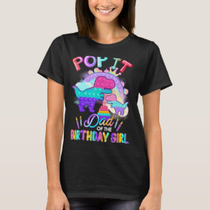 T Rex Pappa vid födelsedagspressen Dinosaur Fid Shirt