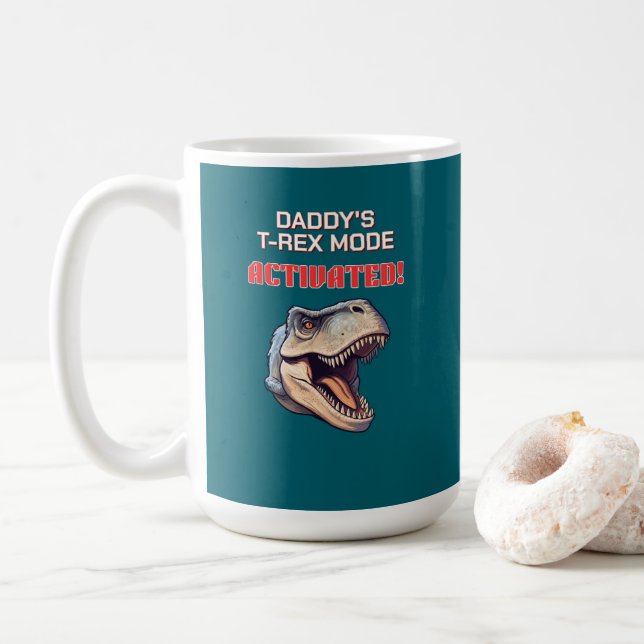 T-Rex Pappamodus Aktiverad dinosaurie meme  Kaffemugg (Med munk)