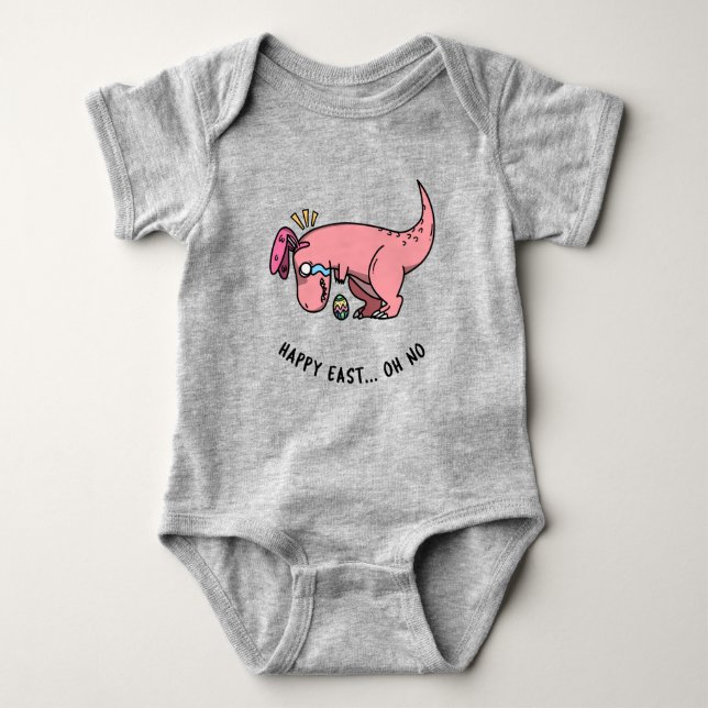 T-Rex Påsk Struggle Baby Bodykostym T Shirt (Framsida)
