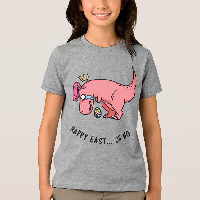 T-Rex Påsk-strul Barntröja T Shirt (Framsida)