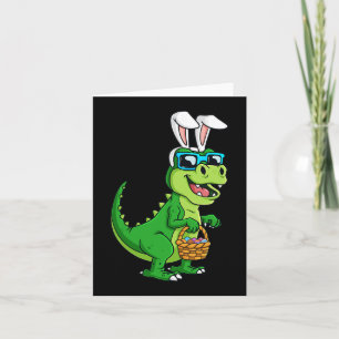 T Rex Påskhare med Roligt B för ägg Basket Kort