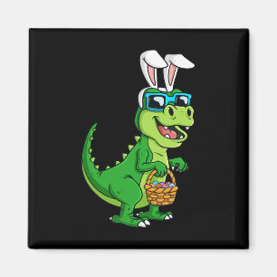 T Rex Påskhare med Roligt B för ägg Basket Magnet