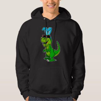 T Rex Påskharen Rolig Dinosaurie Pojkar Korg Tillä Hoodie