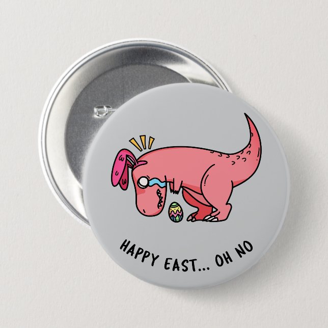 T-Rex Påskstrul Knap Knapp (Framsida & baksida)