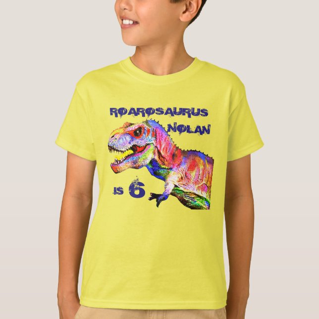 T-Rex Personlig Birthday Tshirt Tröja (Framsida)