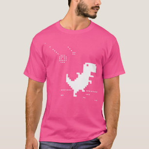 T-Rex Pixel Art Geek Offline Meteorite Nerd T Shirt