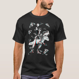 T Rex Pizza Party Cat Riding Dinosaur Dino for Ki Shirt