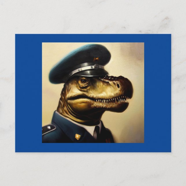 T Rex Policeman Vykort (Framsida)