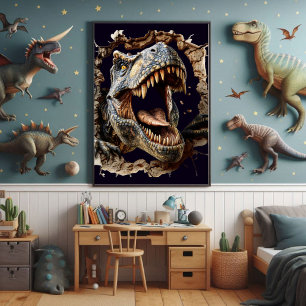 T-Rex-Poster utskrift av brytningsdosinosaur för s Poster