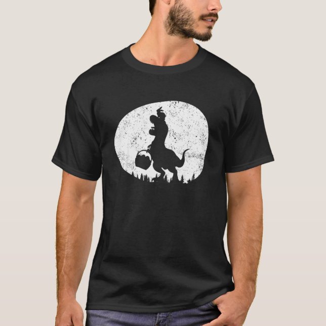 T Rex Rabbit Dinosaur Påskhare Påsk Day Egg Shirt (Framsida)