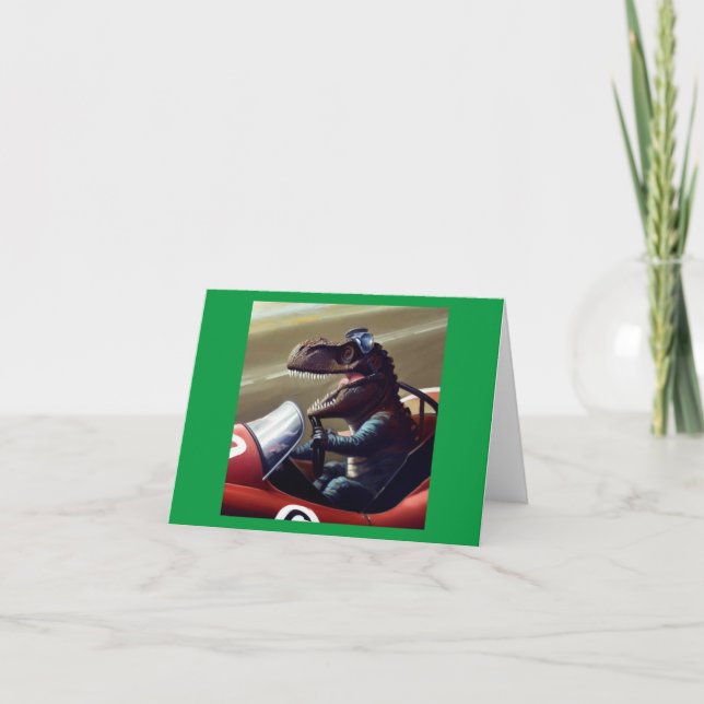T Rex Racecar Kort (Framsida)