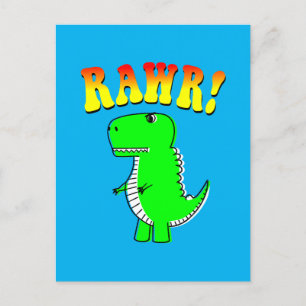 T-Rex-RAWR-Groovy-text för ljud och Arg Vykort