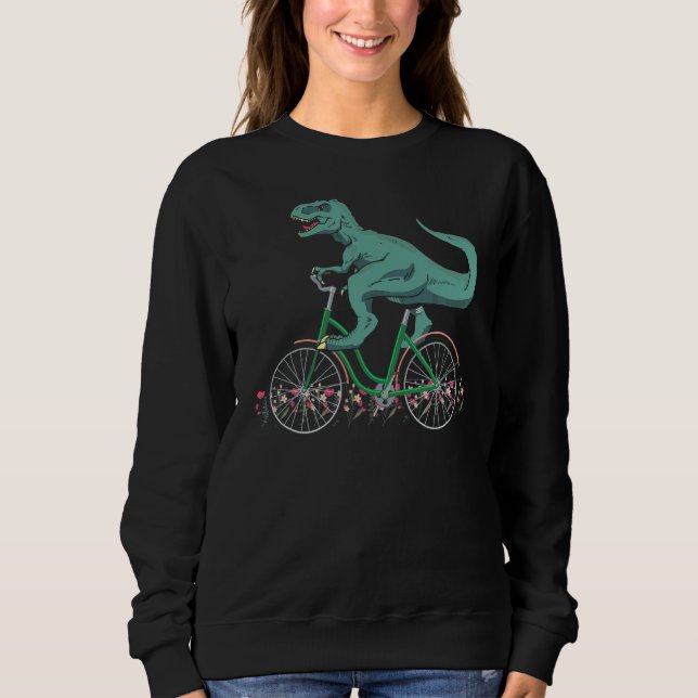 T Rex Riding A Bike Trex Dinosaur Bicycle Rider Shirt (Framsida)