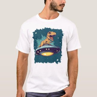 T-Rex ridning UFO T Shirt