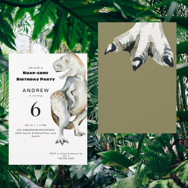 T-Rex Roar-some Födelsedagsfest inbjudan (Skapare uppladdad)