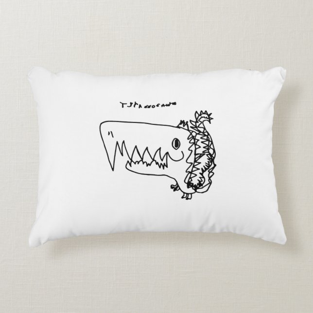 T-Rex Roars in Style | Whimsical Throw Pillow Prydnadskudde (Framsidan)