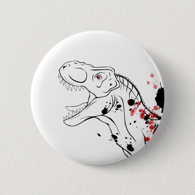T-Rex (röd och svart) Knapp (Framsida)