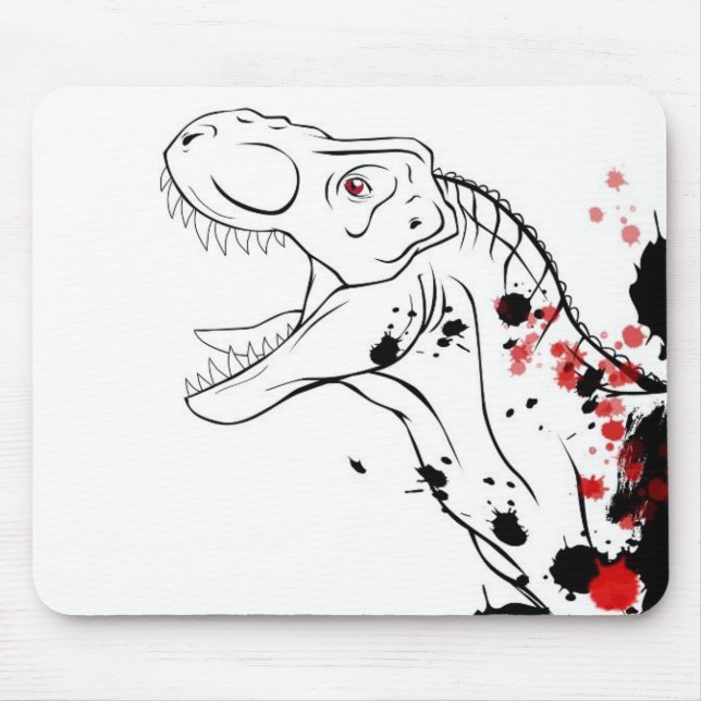 T-Rex (röd och svart) Musmatta (Framsidan)