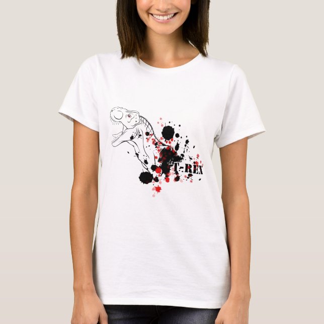 T-Rex (röd och svart) T Shirt (Framsida)