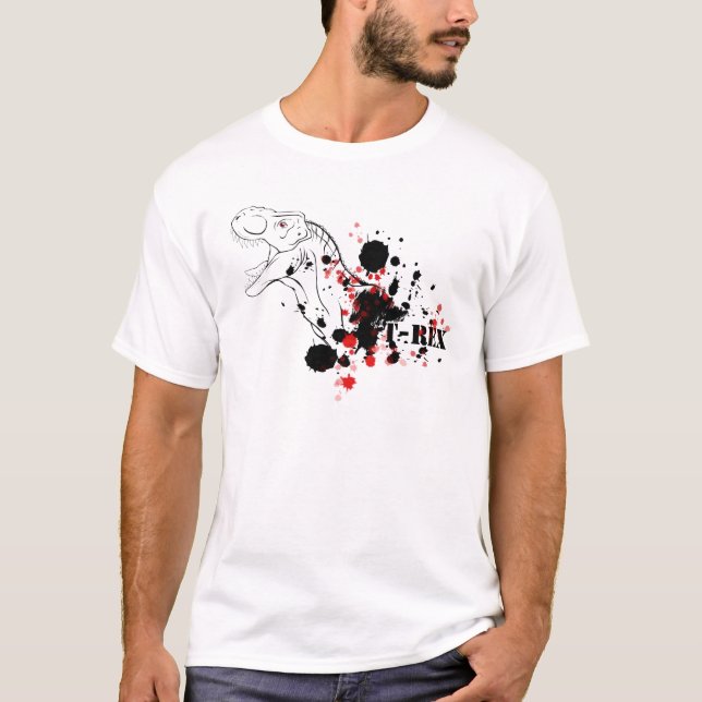 T-Rex (röd och svart) T-shirt (Framsida)