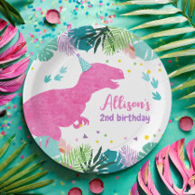 T-Rex Rosa Dinosaur Girl Dino PreHistory Birthday