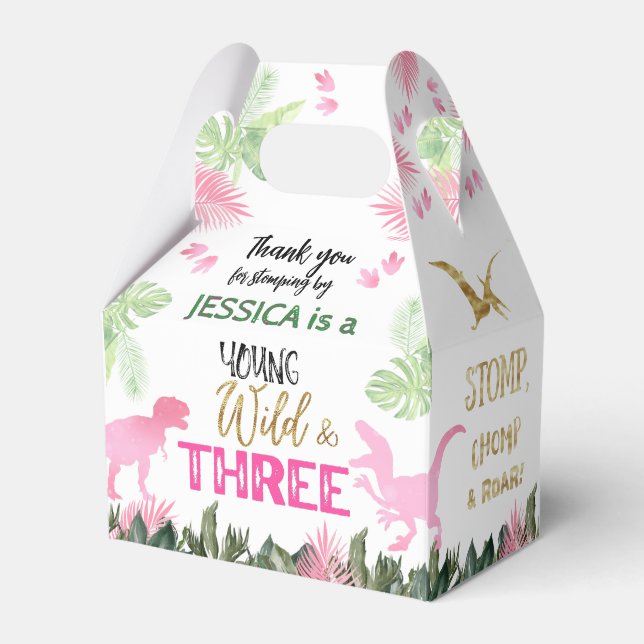 T-Rex Rosa Dinosaur Girl Dino Presentaskar (Framsidan Sidan)