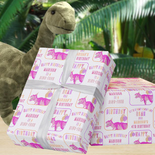 T-Rex-Rosa, födelsedag i Namn och ålder Presentpapper