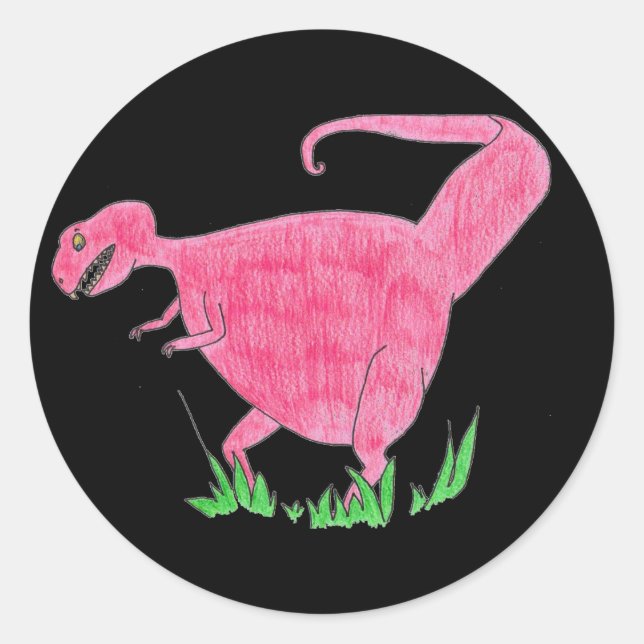 T Rex Runt Klistermärke (Framsida)
