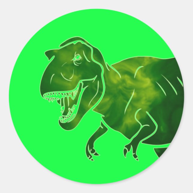 T-Rex Runt Klistermärke (Framsida)