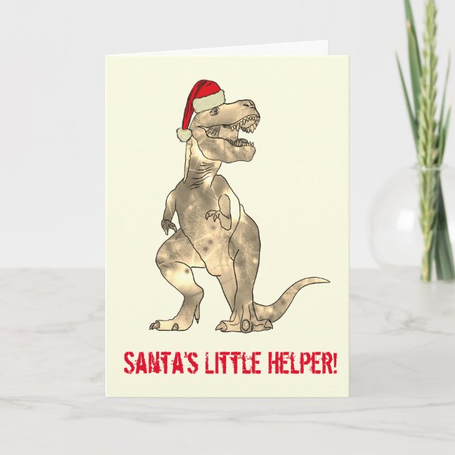 T-Rex Santa-citat Kort (Framsida)