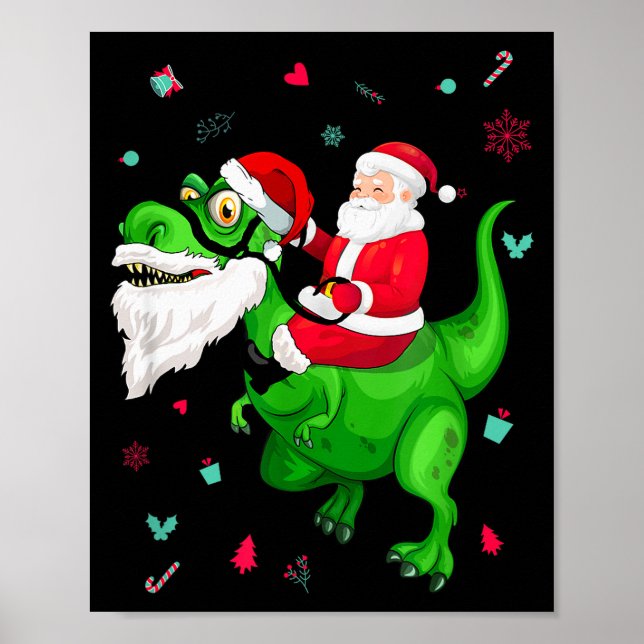T-rex Santa Ride Funny Ugly Christmas Toddler_kids Poster (Framsidan)