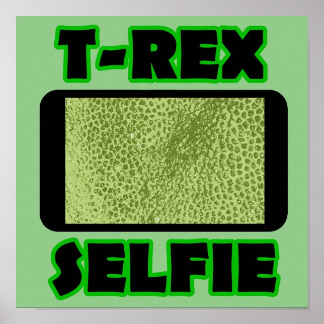 T-Rex Selfie Kort Arm Funny Dinosaur Poster tecken (Framsidan)