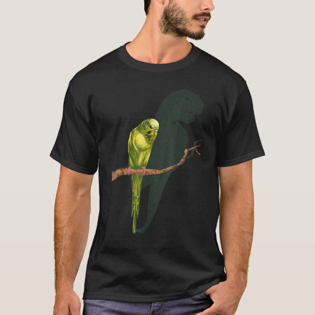 T Rex Shadow Blue Memes Parakeet Bird Shirt (Framsida)