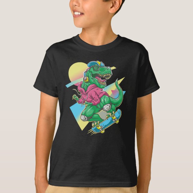 T-Rex Skateboardare  T Shirt (Framsida)