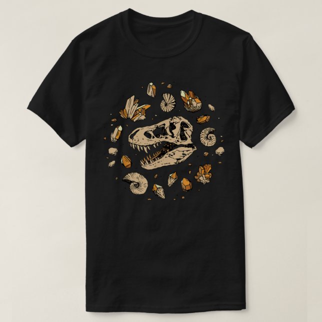 T-Rex Skeleton Dino ben paleontolog Fossil Di T Shirt (Design framsida)