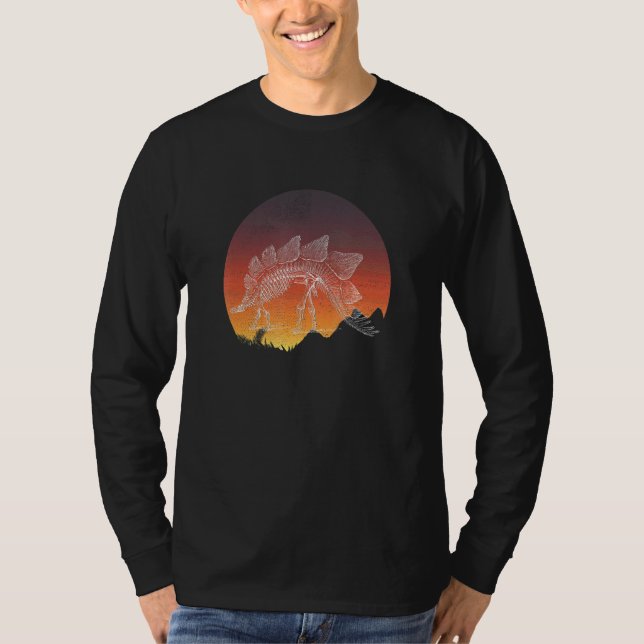 T-Rex Skeleton Dino Bones Paleontolog Fossil Di T Shirt (Framsida)