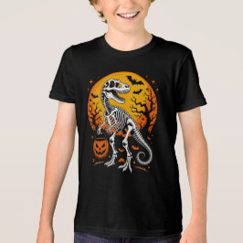 T-Rex Skeleton Halloween Pumpkin Pail och Fladderm T Shirt