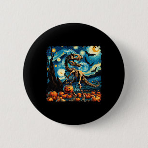 T-rex Skeleton Halloween Van Gogh Starry Night Fal Knapp