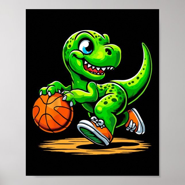 T-rex skelett spelare dinosaurie poster (Framsidan)