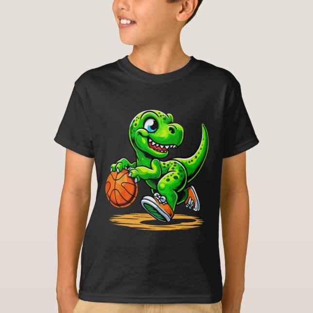 T-rex Skelett Spelare Dinosaurie  T Shirt (Framsida)