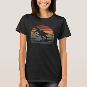 T rex skidtecken Dinosaur i Scarf Skiing Retro Shirt