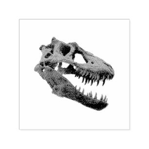 T-Rex Skull Dino Bones Fossil Dinosaur Tyrannosaur Självfärgande Stämpel