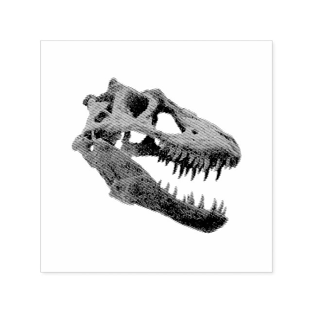 T-Rex Skull Dino Bones Fossil Dinosaur Tyrannosaur Självfärgande Stämpel (Design)