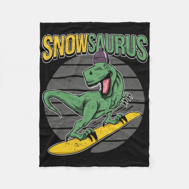 T-rex Snowboard Dinosaur Snowboard  Fleecefilt (Framsidan)