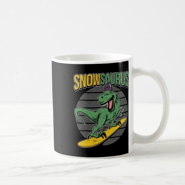 T-rex Snowboard Dinosaur Snowboard  Kaffemugg (Höger)