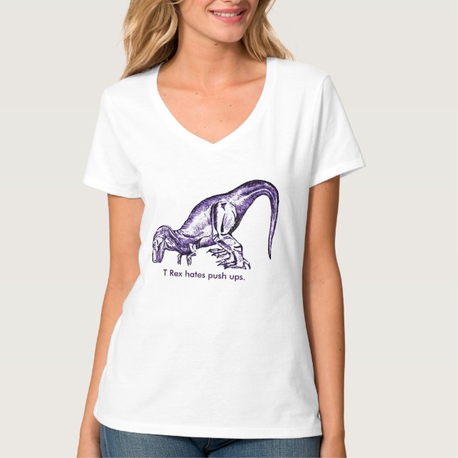T Rex som hat skjuter, Ups T-shirt (Framsida)