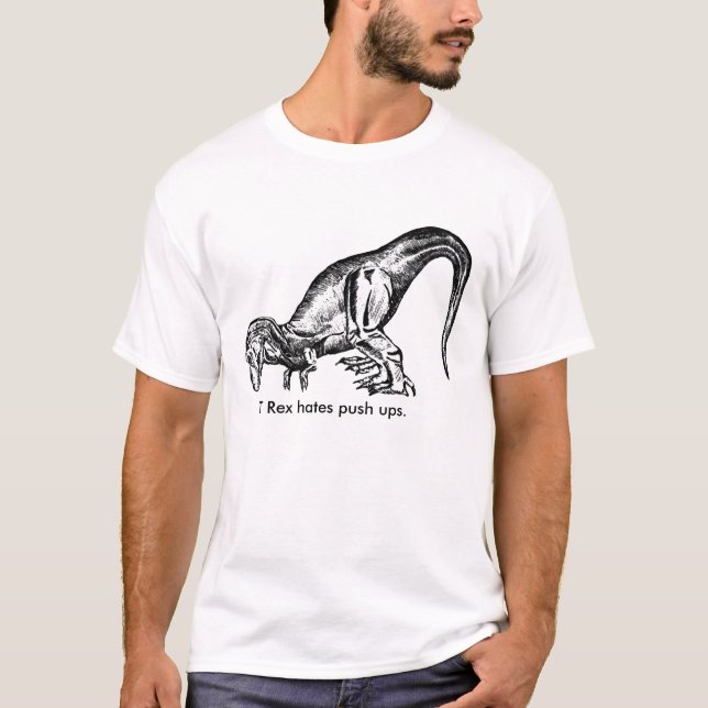 T Rex som hat skjuter, Ups Tee Shirt (Framsida)