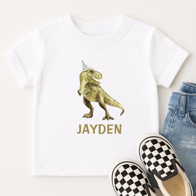 T-Rex Söt Dinosaurie Fest Anpassat Namn T Shirt (Skapare uppladdad)